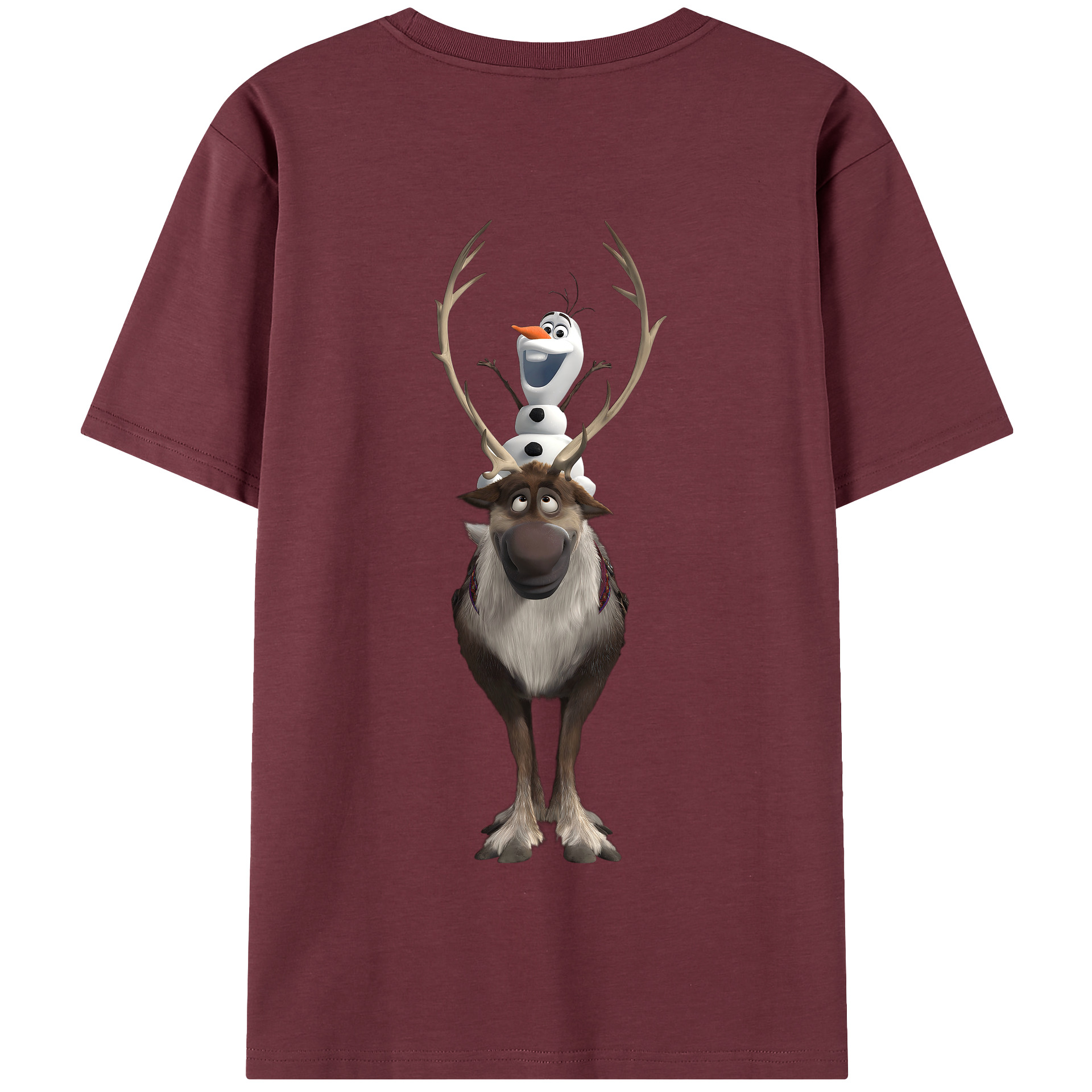 （画像用） アナと雪の女王 アンナ エルサ Frozen Anna Elsa 綿100％半袖Tシャツ（背面プリント）